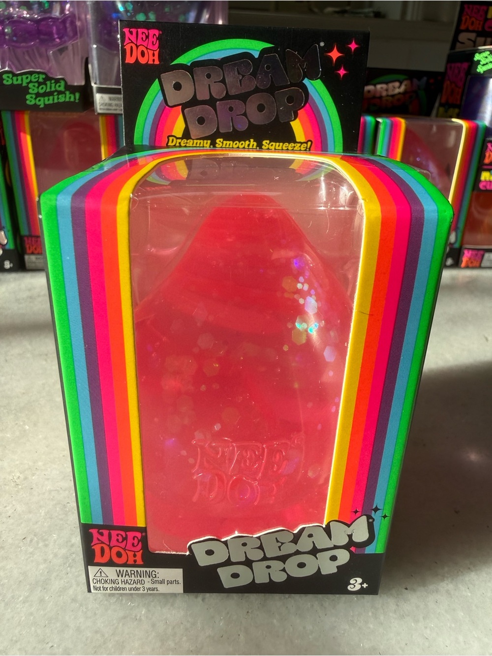 Nee Doh Dream Drop Kids Toy - Pink Squeeze Toy